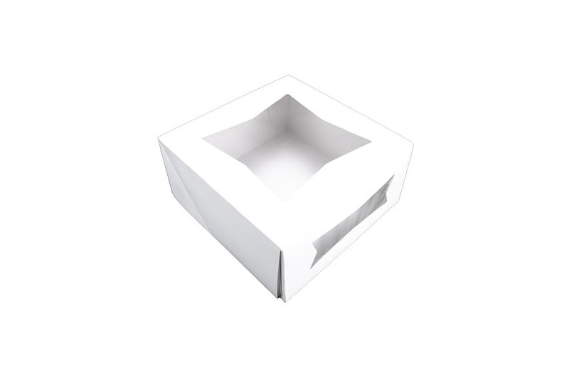 24293 Paperboard White Window Bakery , 9″ Length x 9″ Width x 4″ Height (Case…
