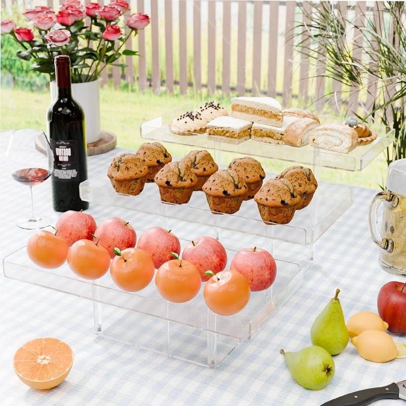 3 Tier Cupcake Stand Set - Clear Acrylic Dessert Table Display Set for Pastry... gallery