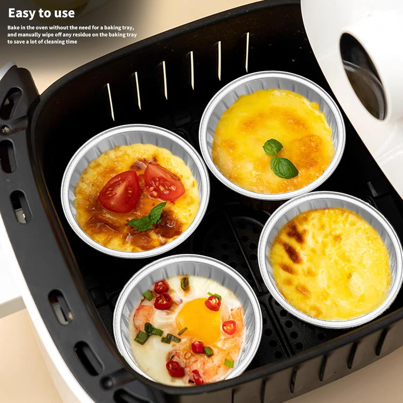 50Pcs Mini Aluminum Foil Cupcake,5Oz Baking Cups with Lids,Mini Cake Pans Dispos gallery