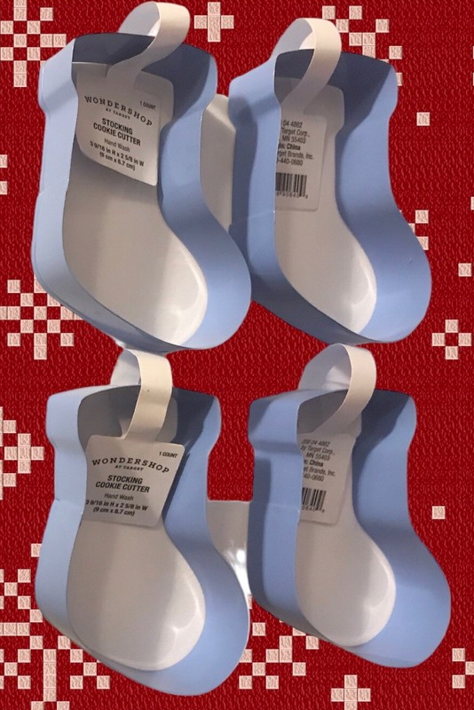 Target Wondershop 4 Pc. Stainless Steel Blue Christmas Stocking Cookie Cutters