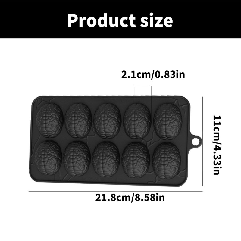 10 Cavity Dishwasher Safe Silicone Brains Mold Baking Class Student Supplies gallery