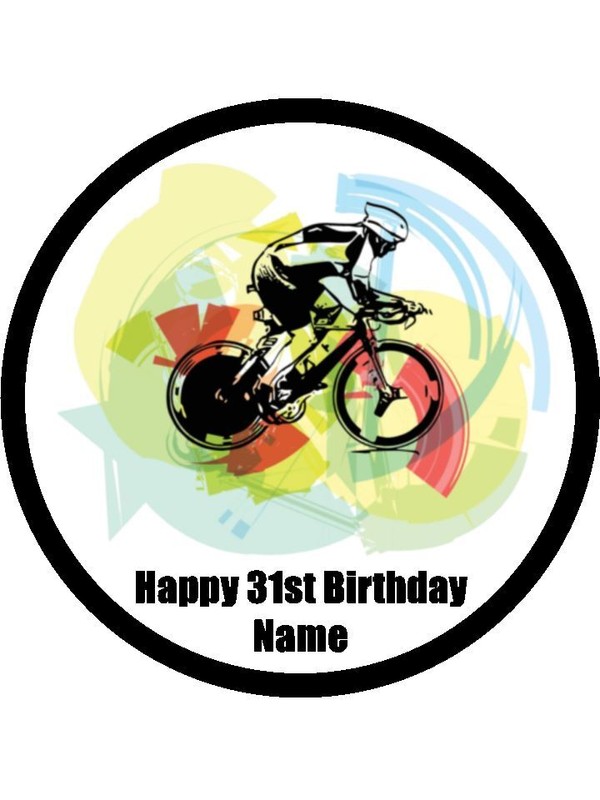 Cycling Road Racing Bike Edible Cake Topper Wafer Cake & Cupcake Decorations