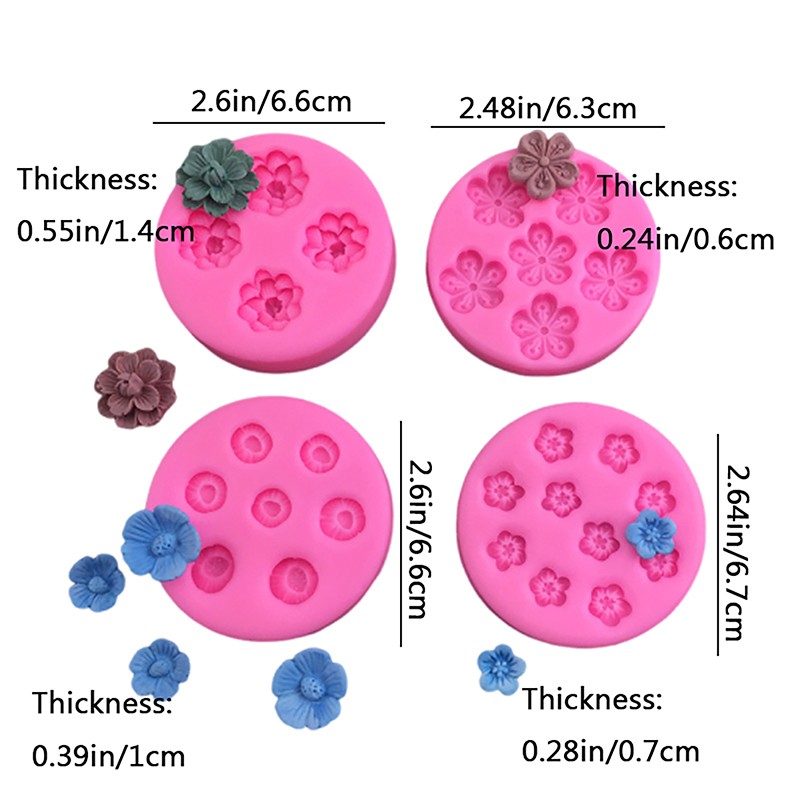 1Pc Cherry Blossom Peach Blossom Silicone Mold DIY Cake Decor Baking Mold gallery
