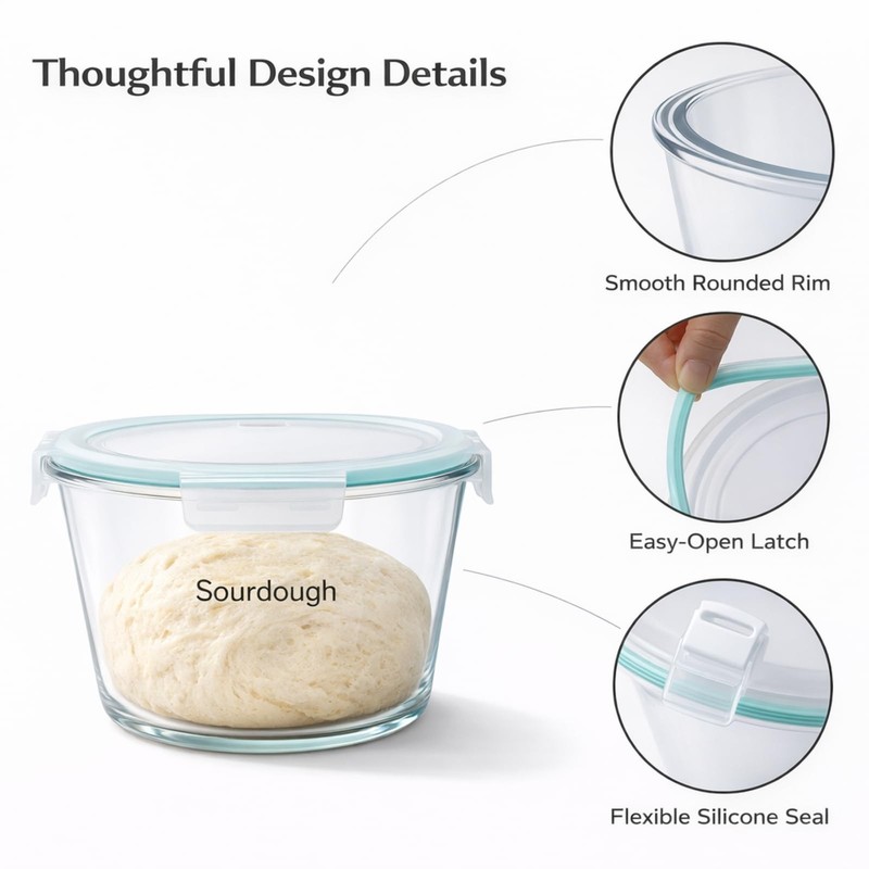 2.1 Liter Sourdough Starter Jar,Sourdough Bread Baking Supplies,Fermentation ... gallery