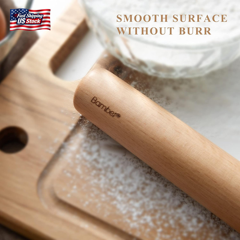 Bamber Wood Rolling Pin for Baking Wooden Rolling Dowel Stick Dough Roller for C gallery