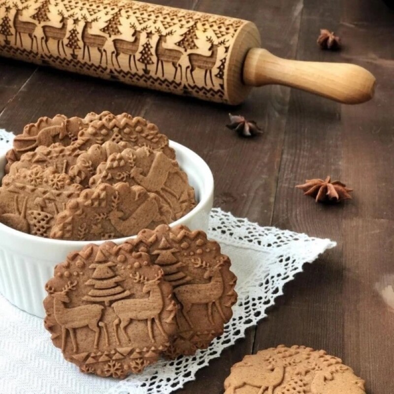 3D Holiday Rolling Pin (FREE U.S. SHIPPING)