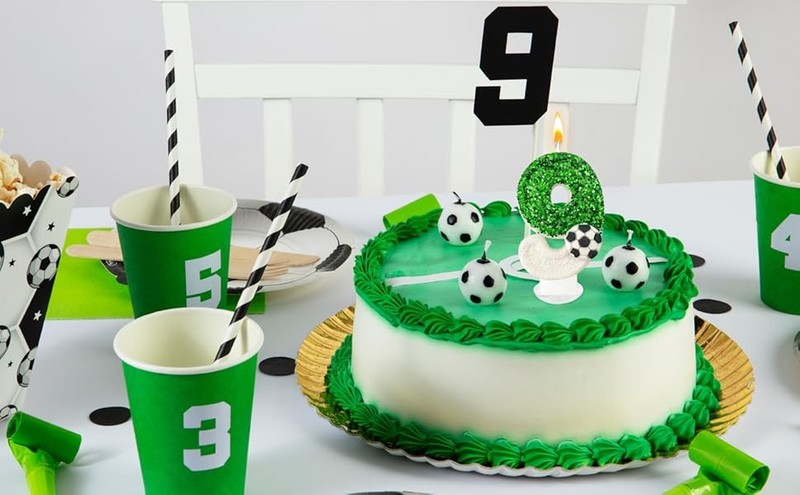 Birthday Candles，Soccer Birthday Decorations，Soccer Cake Topper,for Girl and boy gallery