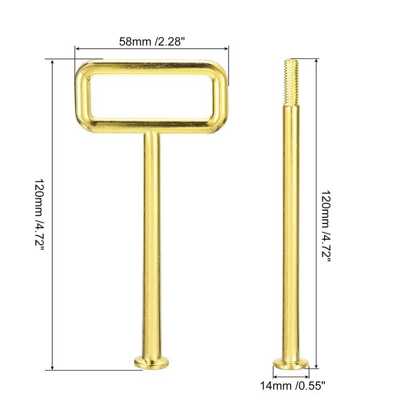 2 Set 3-Tier Cupcake Stand Hardware Fittings for Cake Stand, Square Gold gallery