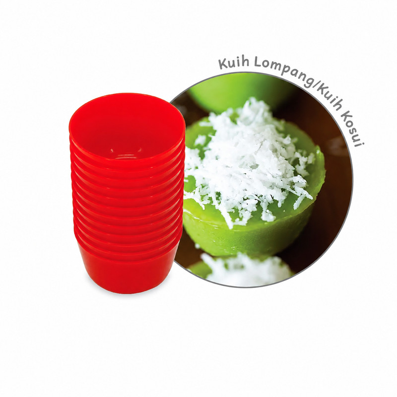 Puto Mold Talam Pichi Kutsinta Lompang Red Color 36 pieces 5cm Kueh Small Size