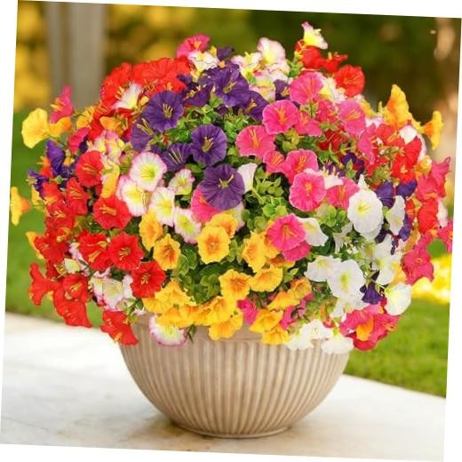 18 Bundles Artificial Flowers for Outdoor Spring Summer Decor, Morning Glory