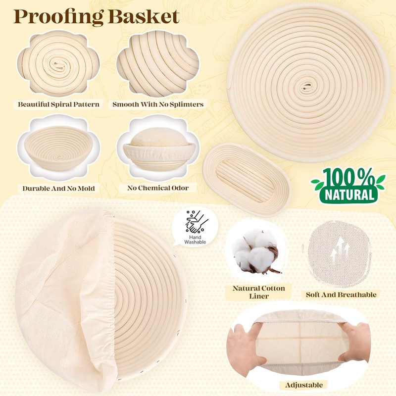 Sourdough Bread Baking Supplies, Sourdough Starter Kit, Bread Proofing Basket... gallery