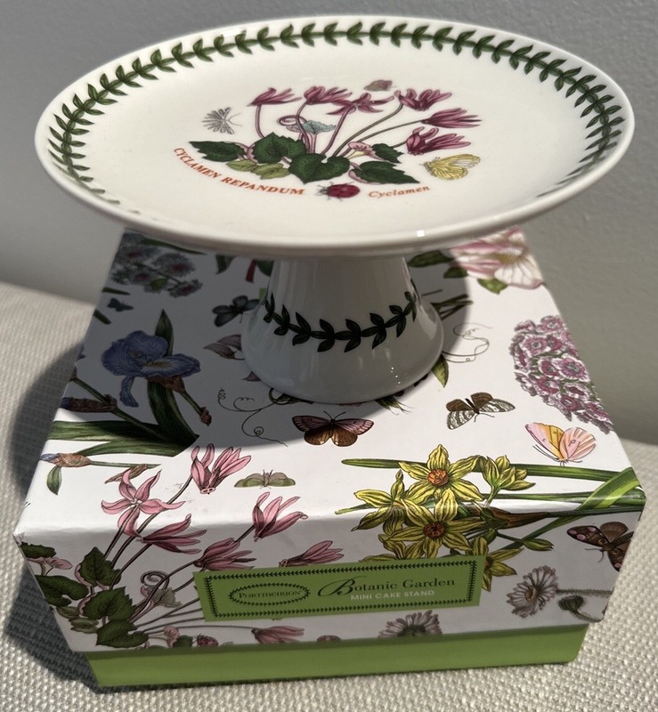 Portmeirion Botanic Garden Porcelain Cake Plate, Mini, 6 Inch