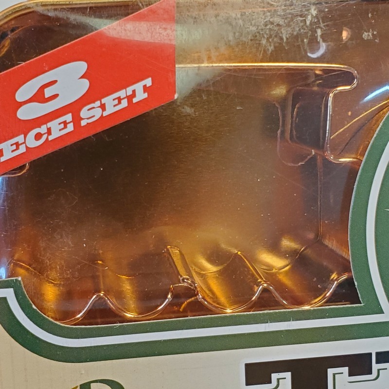 Chew Chew Train Cookie Cutter Set Cooper Plated Locomotive Coal Car Caboose VTG gallery