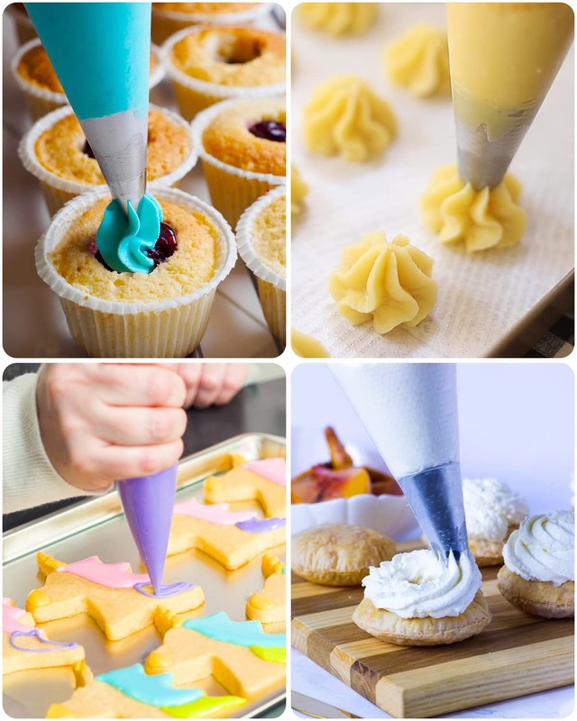 Labeol 200Pcs Disposable Piping Bags 16 Inch 12 Inch Pastry Bags Royal Icing ... gallery