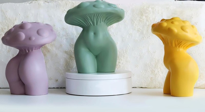 10 in Big Size mushroom women body mold soap,Resin, plaster, candle mold 0-9 gallery
