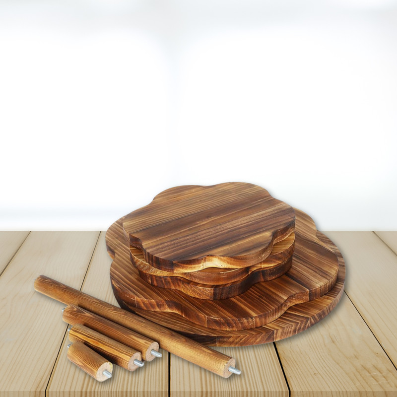 4 Tier Wooden Cupcake Stand | Flower Shape Dessert Stand for Cake Display gallery