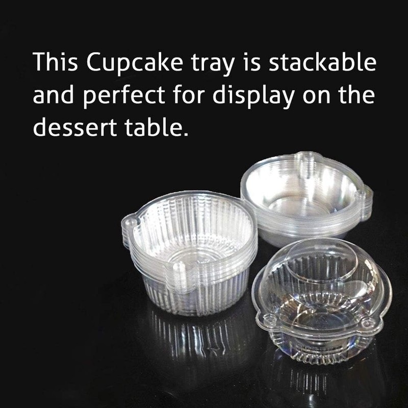Cupcake Holders Individual,50 PC Cupcake Containers Disposable Clear Plastic ... gallery
