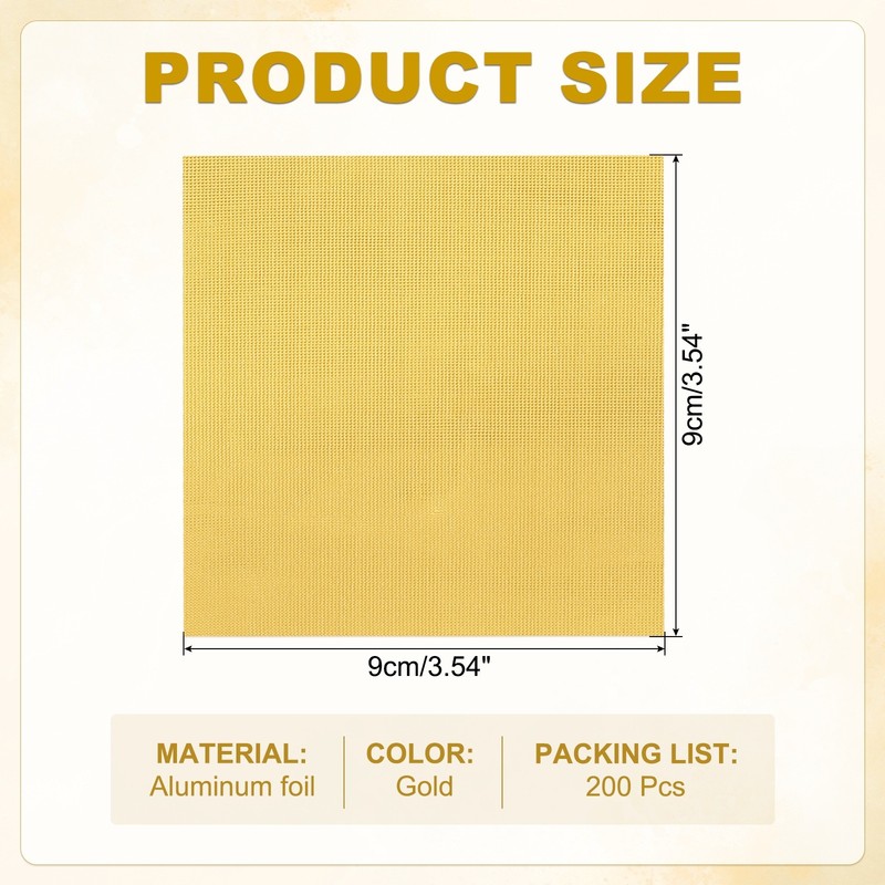 200 Pcs 4x4 Inch Foil Candy Wrappers Chocolate Wrapping Paper Light Gold gallery