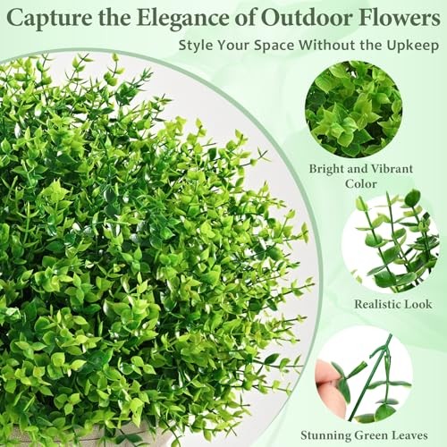 Artificial Flowers for Outdoors Fake Outdoor Flowers Fake 14 Bundles Green gallery