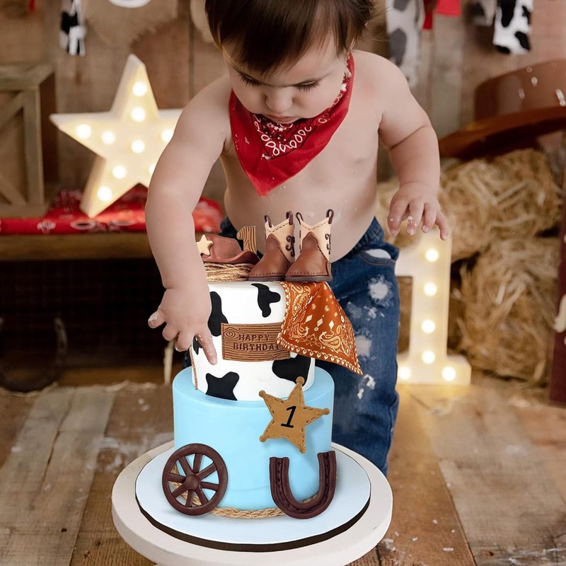 Cowboy Cake Decorations Cowboy Hat and Boot Cake Toppers Western Cowboy Cowgirl gallery