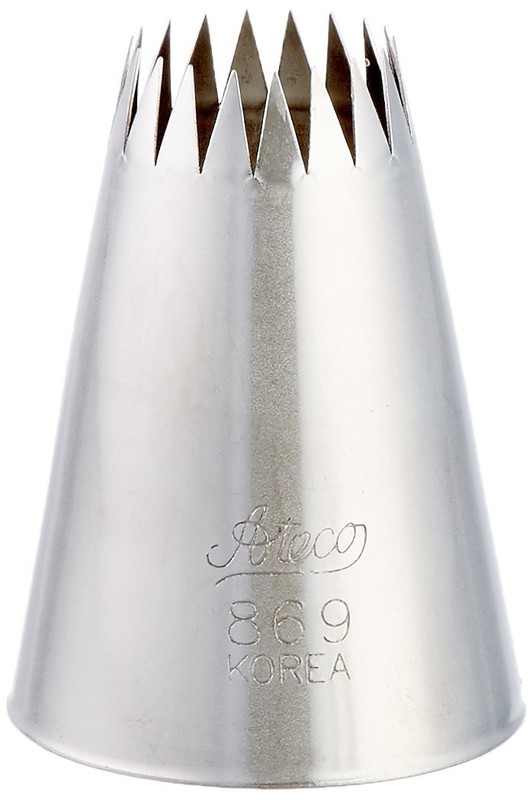 Ateco 869 Pastry Tube – French Star – Size 9 1 Count (Pack of 1), Silver