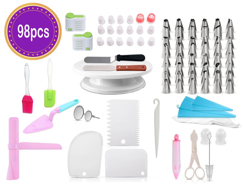 98 Pieces Kichen Baking Accessories Cupcake Cakes Decorating Bakery Tools Sets