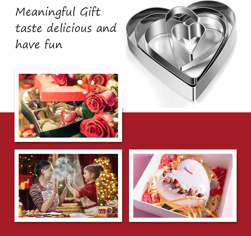 5 Pieces Heart Shape Cookie Cutter Set 5 Size Heart Cookie Cutter Stainless Stee gallery