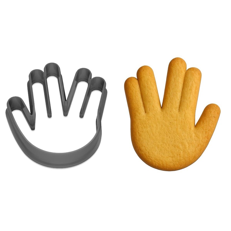 Vulcan Salute Hand Gesture Cookie Cutter – 4×3.3 Inches (Color May Vary)