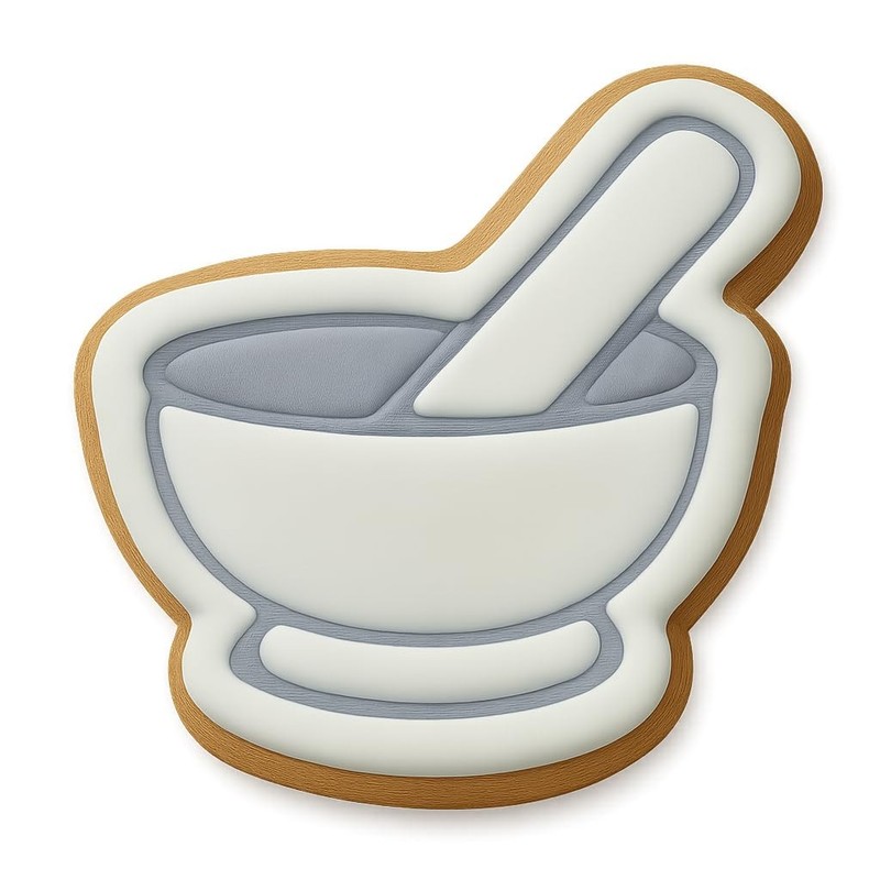 Mortar and Pestle Cookie Cutter & Stamp, Fondant & Clay - 4x3 gallery