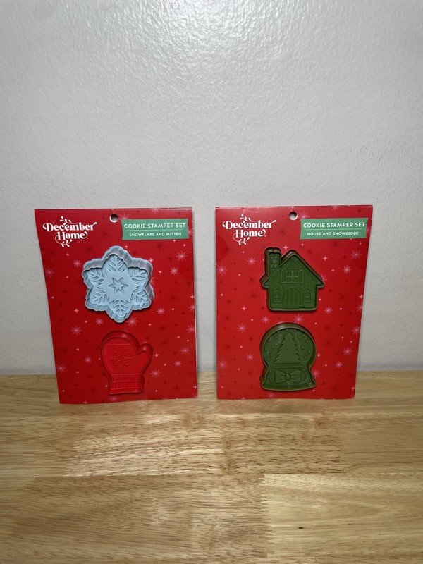 Lot Of (2) 2 Packs December Home Cookie Stamper Set Brand New Christmas Holiday