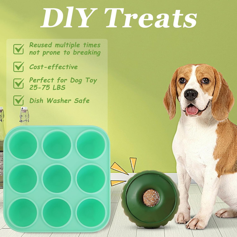 9Cavities Silicone Dog Treat Mold for Woof Pupsicle & Power Chewer Pupsicle, Fro gallery