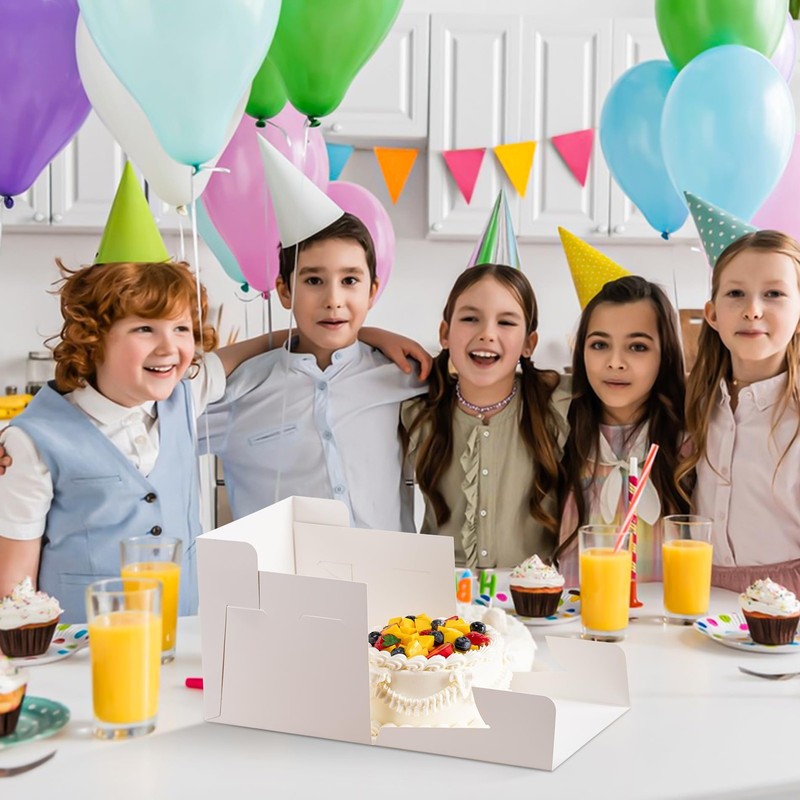 10 Pack Cake Boxes 10 Inch, 10x10x8 Inches Tall Cake Large Box, Disposable Ca... gallery