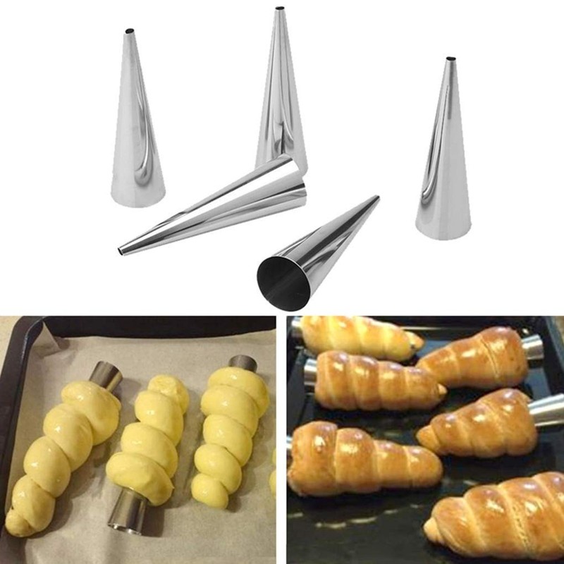16 PCS 5 Inch Large Non-Stick Cream Horn Mold Stainless Steel Cannoli Tube gallery
