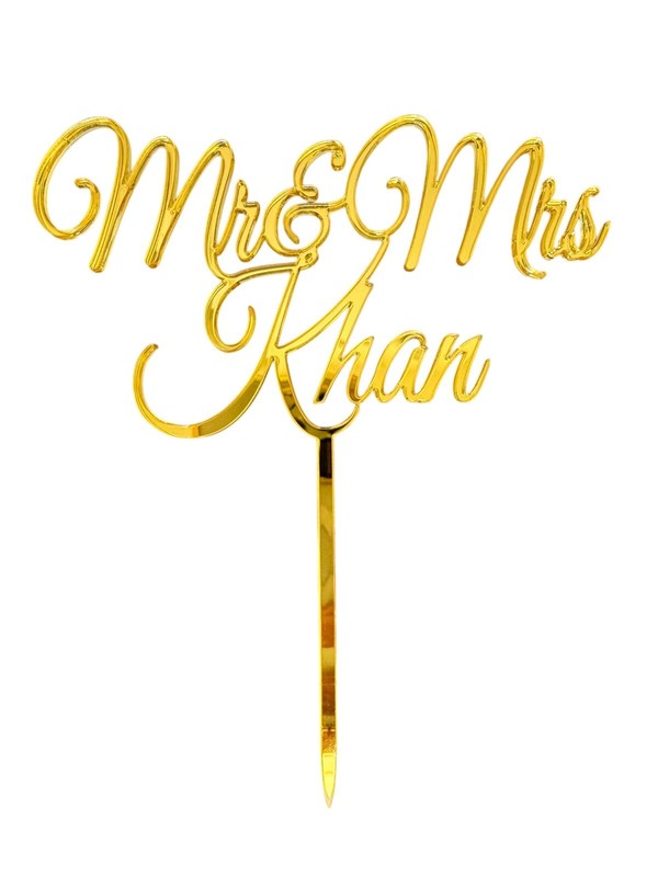 Personalised Acrylic Engagement Wedding Mr & Mrs Cake Topper Charm Custom Name gallery