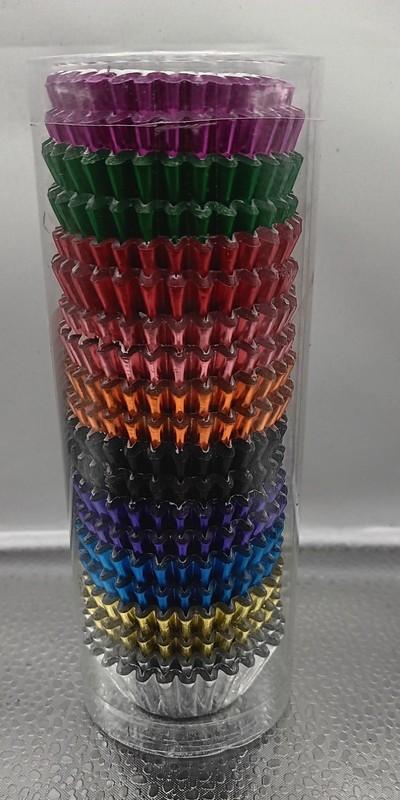500 PCS Foil Cupcake Liners Standard 2 Inch 10 Colors Baking Wrappers