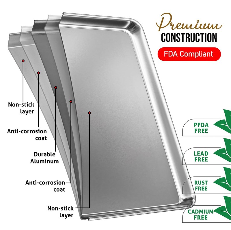 Eatex Aluminum Baking Sheet Steel Cookie Sheet 18 X 13 Half Sheet Baking Pan gallery