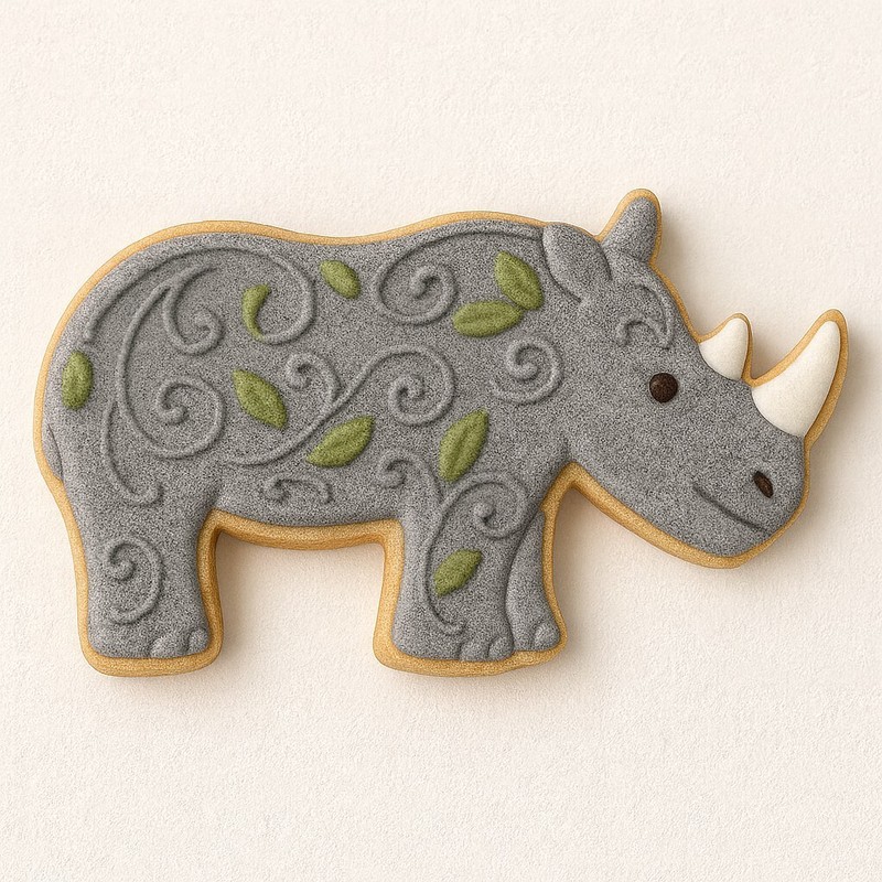 Rhino Rhinoceros 4.75'' Cookie Cutter Metal Safari Zoo Animal gallery
