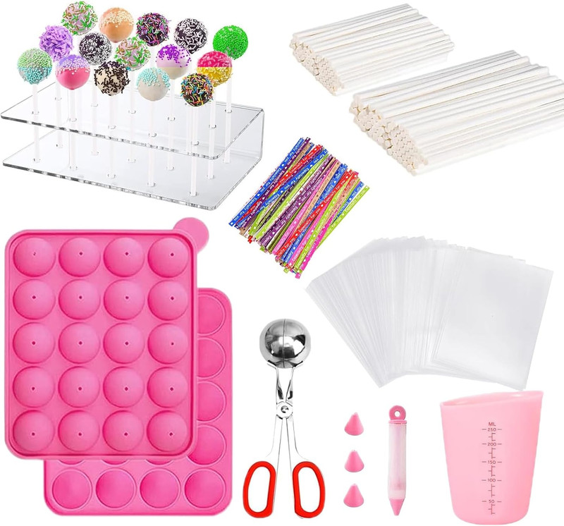 606 Pcs Cake Pop Kit Silicone Lollipop Molds Including Lollipop Sticks Measuring gallery