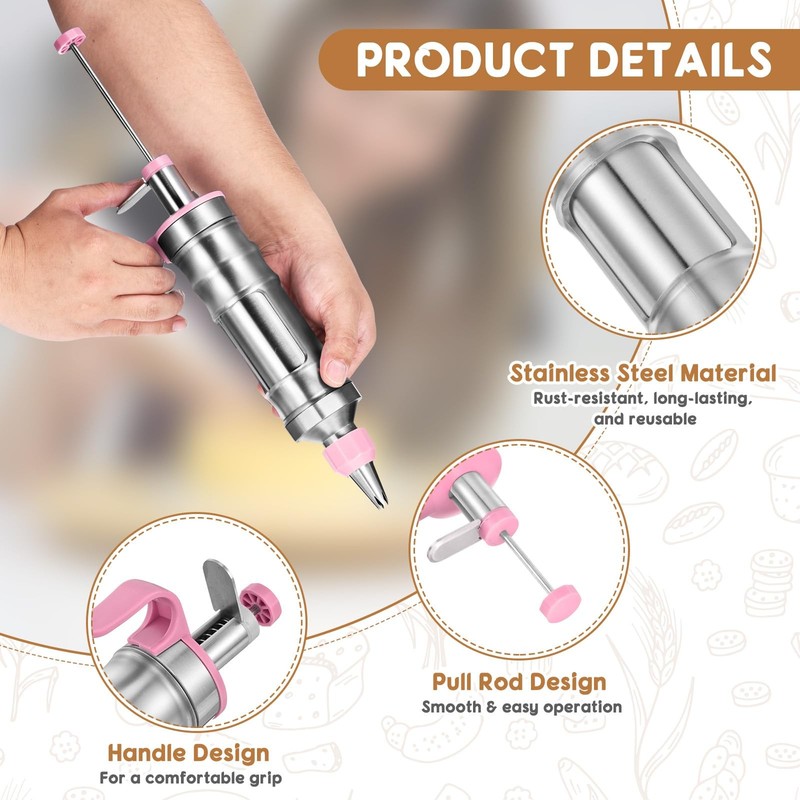 Dessert Decorating Set, Cake Decorating Kit with 6Pcs Stainless Steel Piping ... gallery