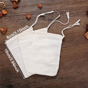 50Pcs Cotton Muslin Bags-3.94 x 3.15 Inches Eco-friendly Drawstring Bags for gallery