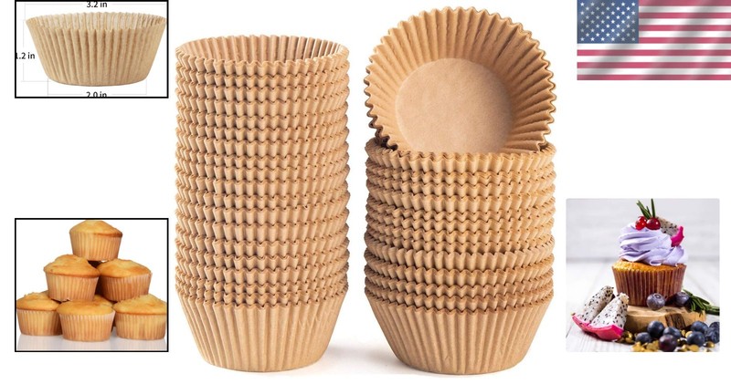 Food-Grade Disposable Cupcake Liners - 500 Natural Odorless Baking Cups gallery