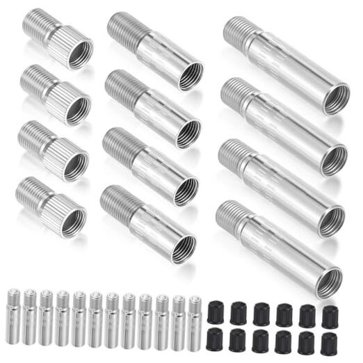 12 PCS Valve Stem Extension Kit, 19/27/39mm Tire Valve Extension, Stainless