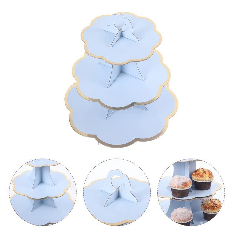1Pcs Blue Paper Cake Support for Women Party Planners 36X30CM
