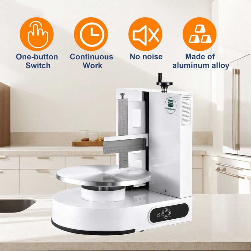 Semi-Auto Electric Cake Decorator w/ Cream/Icing & Scraper For 4-12" Cakes 110V- gallery