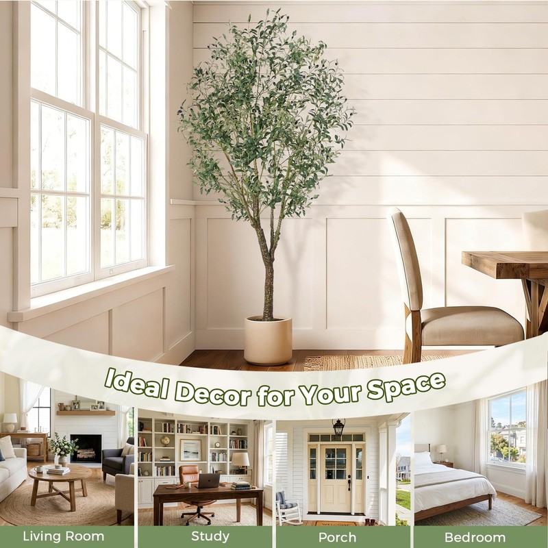 Jocoevol Artificial Olive Tree 7Ft Indoor Fake Silk Plant Realistic Trunk gallery