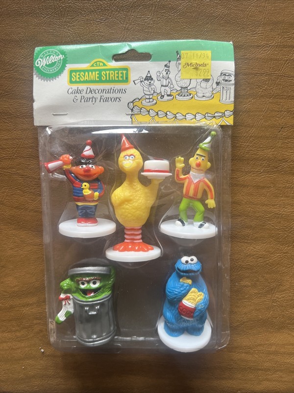 Vintage 1990 Wilton Sesame Street Cake Topper Decorations Jim Henson