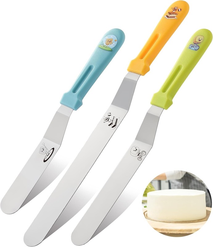 3PCS Icing Spatula, Offset Spatulas with Ergonomic PP Handle, Stainl