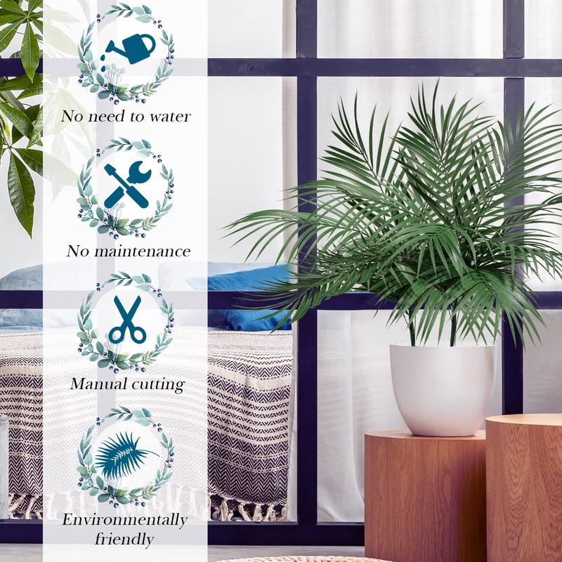 Yunsailing 60 Pcs 25 Inch Palm Leaves Bulk Large Artificial Tropical Palm Frond gallery