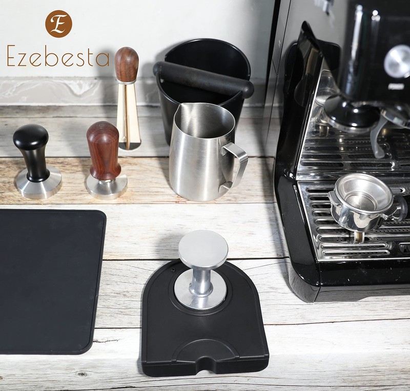 Ezebesta Dual-Sided Espresso Hand Tamper 51mm and 58mm Dual Ended Silver gallery
