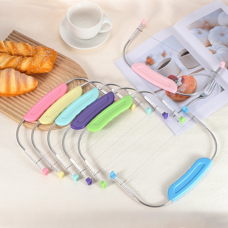 Cake Cutter Slicer Leveler, 2Pcs Cake Slicer with Handle Stainless Steel, Blue gallery